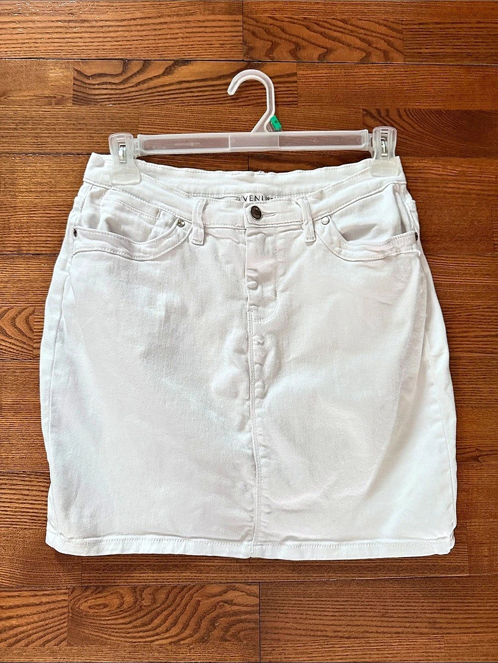 Venus Mini Jean Skirt White Denim Size 10